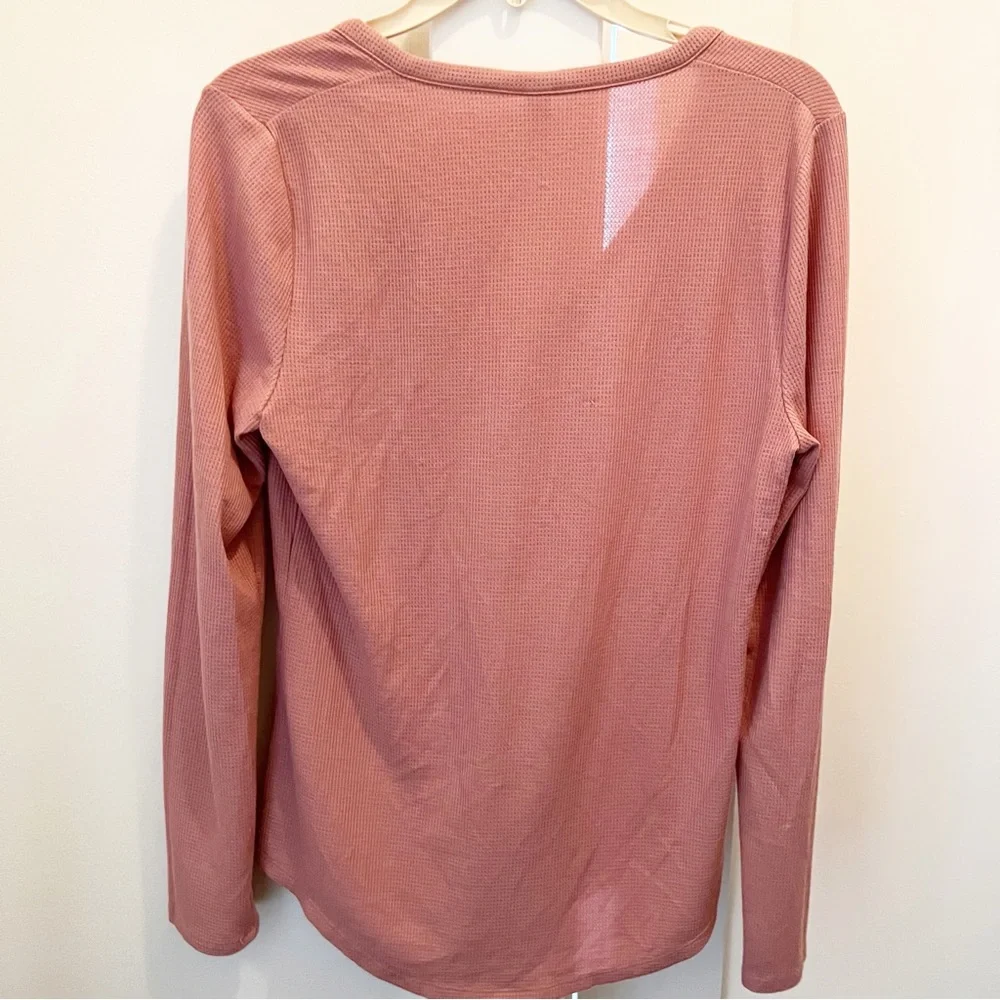 Athleta Wind Down‎ Waffle Knit Pink Top